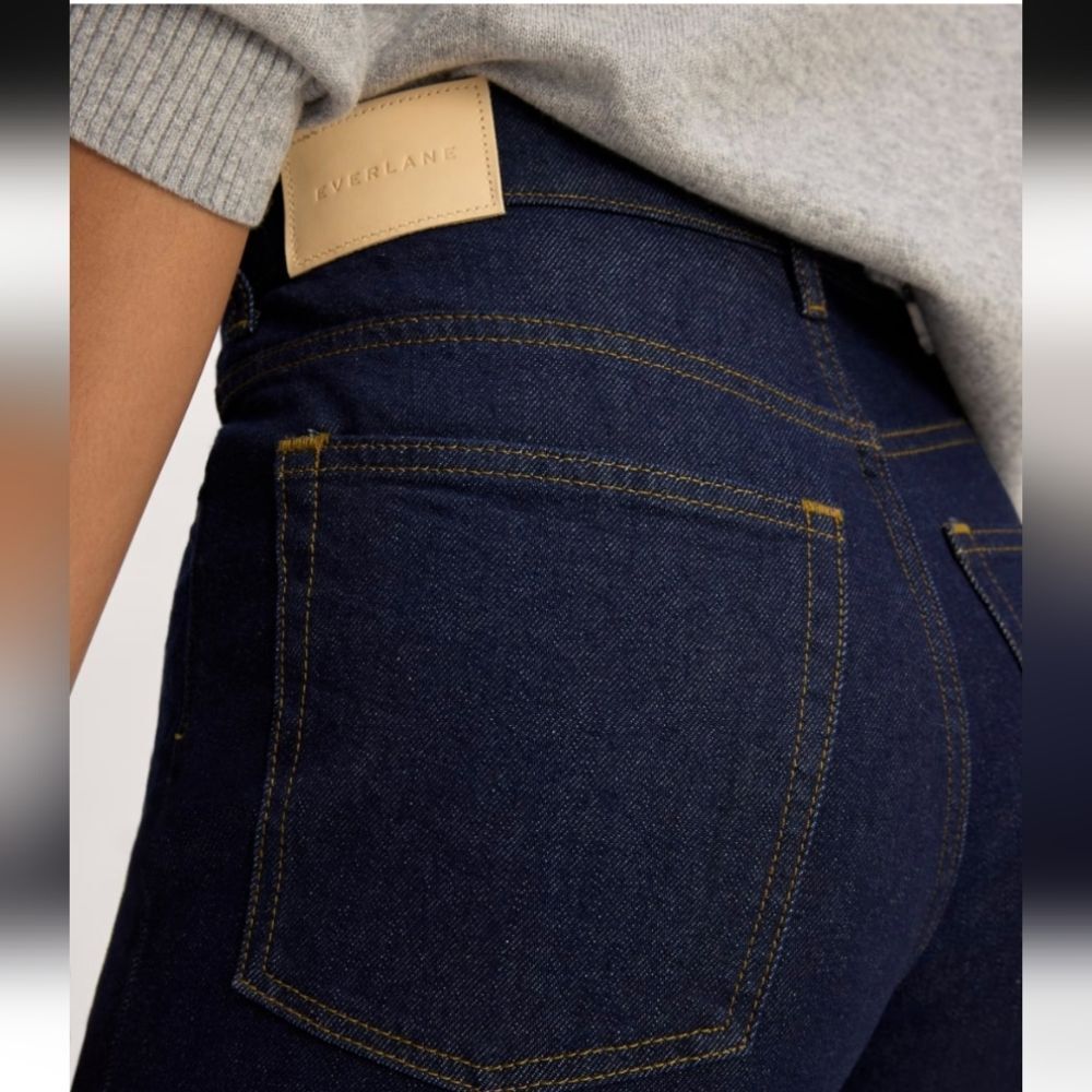 NWT Everlane The Way-high Jean Pure Blue Dark Organic Denim Straight Leg 30 - Picture 12 of 14